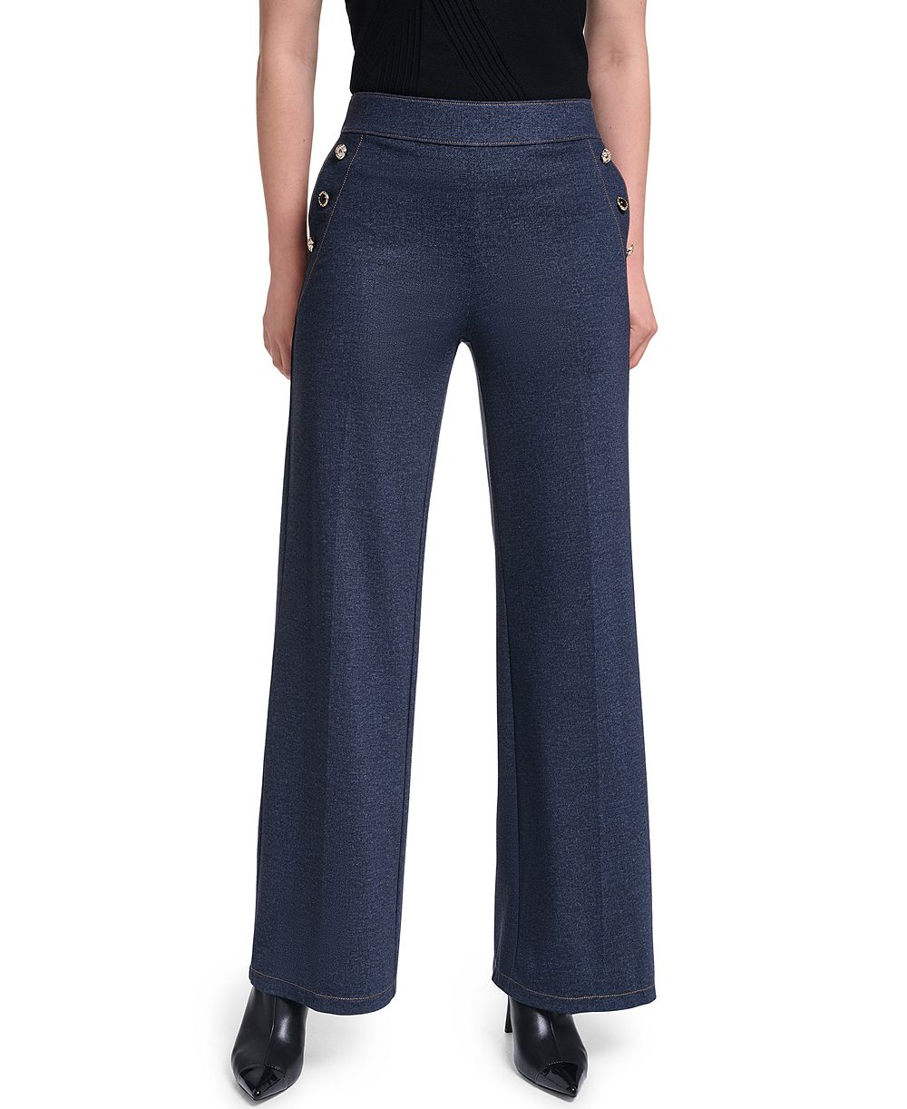 KARL LAGERFELD PARIS Petite брюки Sailor Mid-Rise Silky Pont