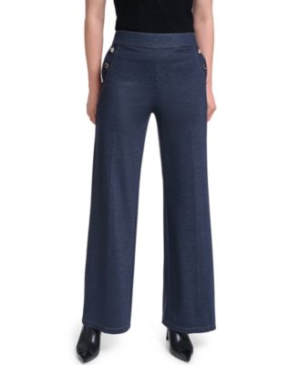 KARL LAGERFELD PARIS Petite брюки Sailor Mid-Rise Silky Pont