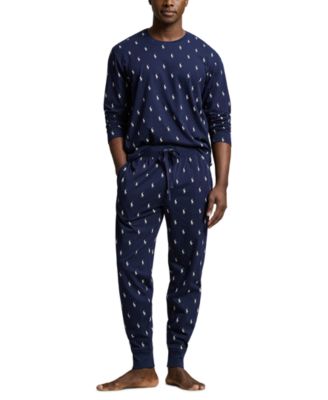 Polo Ralph Lauren Men's Allover Pony Long-Sleeve Shirt and Joggers, 2-Piece Set