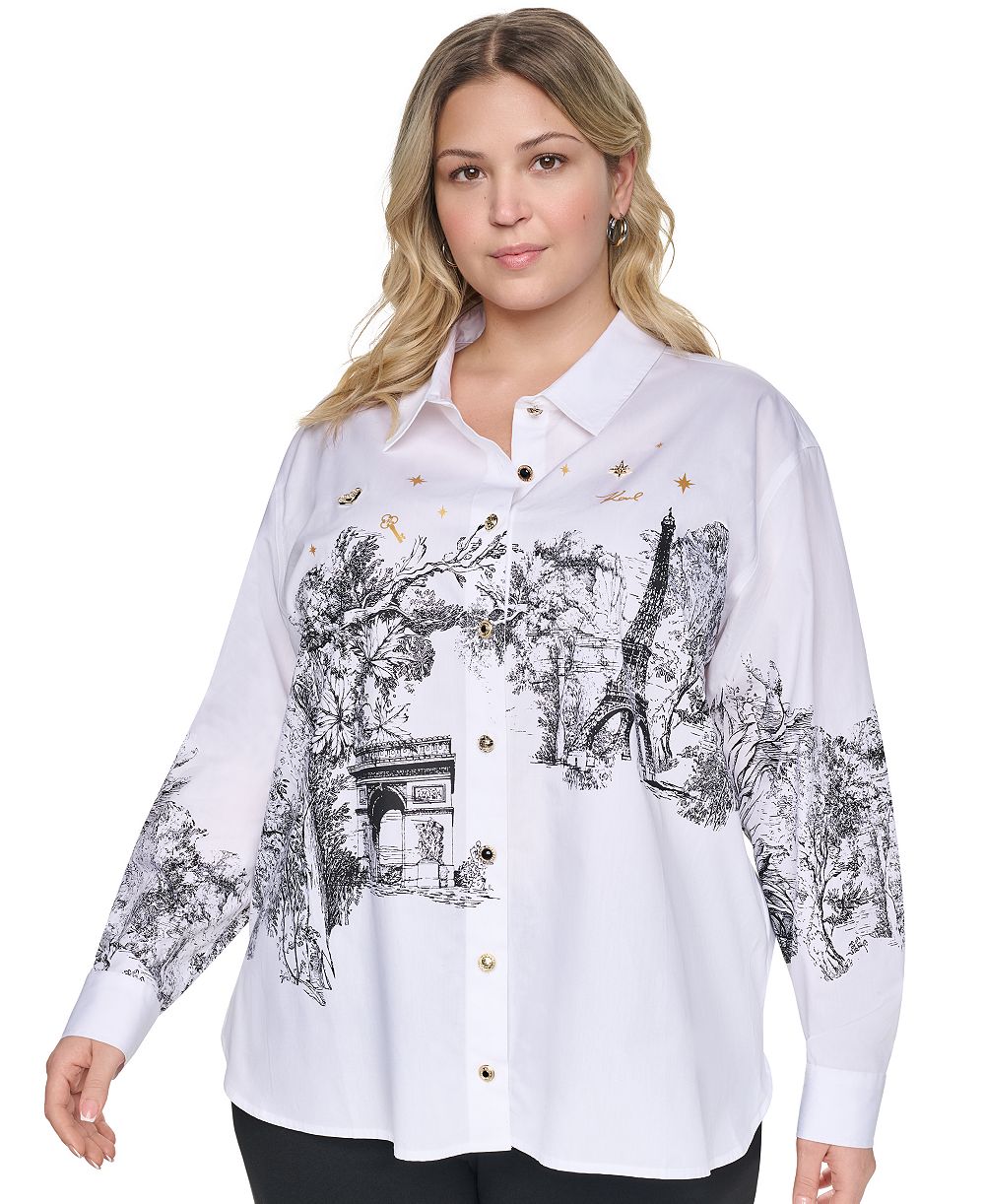 KARL LAGERFELD PARIS Женский топ Plus Size City Scene