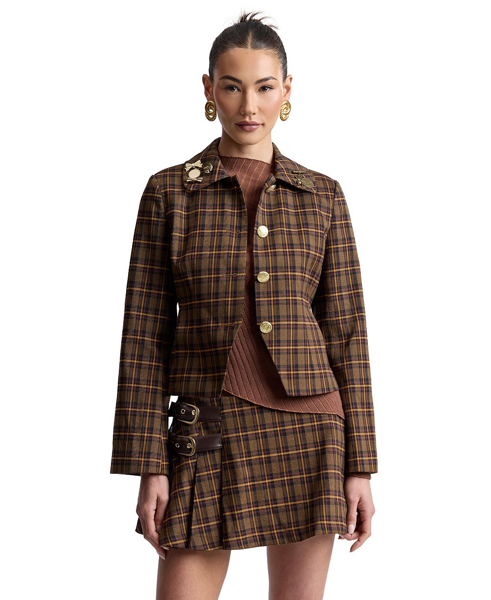 Avec Les Filles Women's Slim Spread Collar Jacket