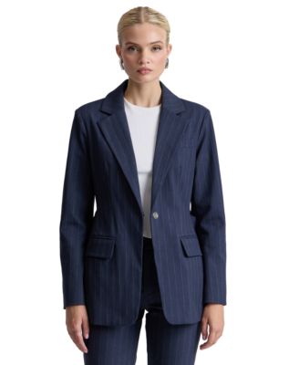 Avec Les Filles Women's Spread Collar Belted Blazer