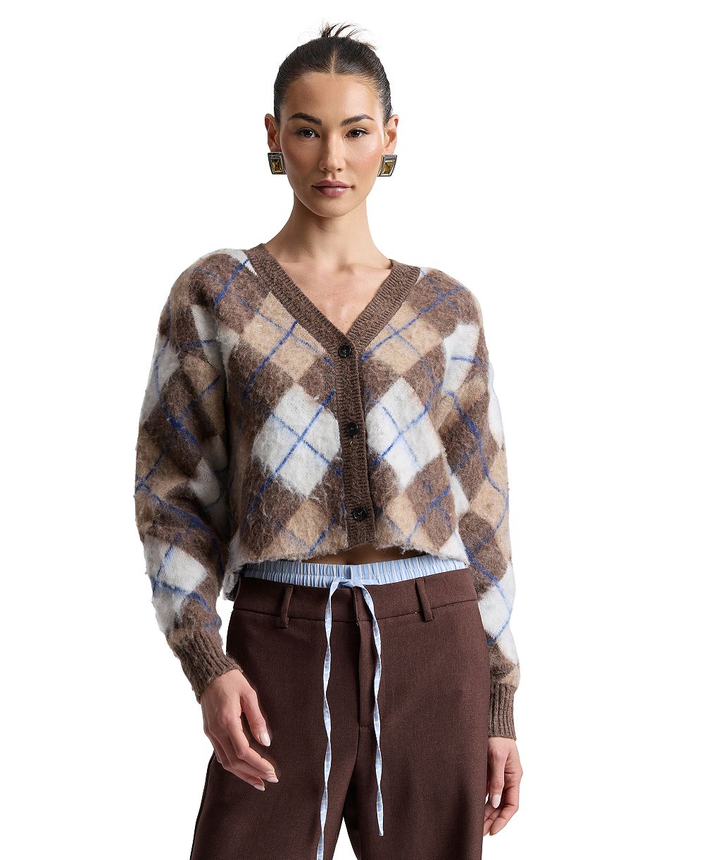 Женский кардиган Avec Les Filles Argyle Jacquard