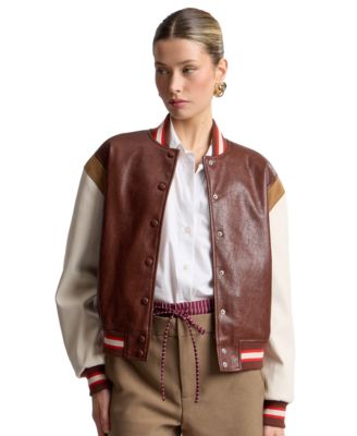 Avec Les Filles Women's Logo Varsity Colorblock Jacket