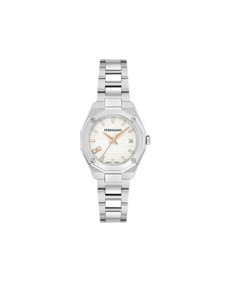 Ferragamo женские наручные часы на стальной браслете, серебристые, 28 мм
