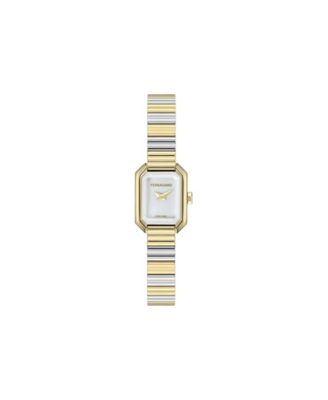 Женские часы Ferragamo Petite с кристаллами, двухцветный нержавеющий браслет 15мм x 20мм