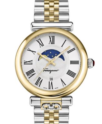 Ferragamo Women's Ora Moonphase Two-Tone Stainless Steel Bracelet Watch 40mm
