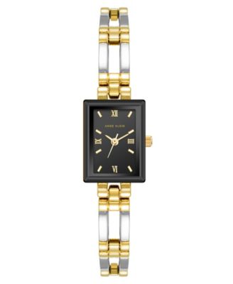 Anne Klein Женские кварцевые наручные часы с прямоугольным циферблатом, двухцветный сплав 28mm x 16.3mm