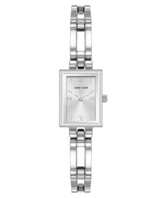 Anne Klein Women's Quartz Rectangle Silver-Tone Alloy Metal Bracelet Watch 28mm x 16.3mm
