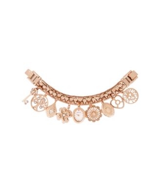 Anne Klein Women's Quartz Rose Gold-Tone Multi-Charm Bracelet Watch 18mm x 22mm