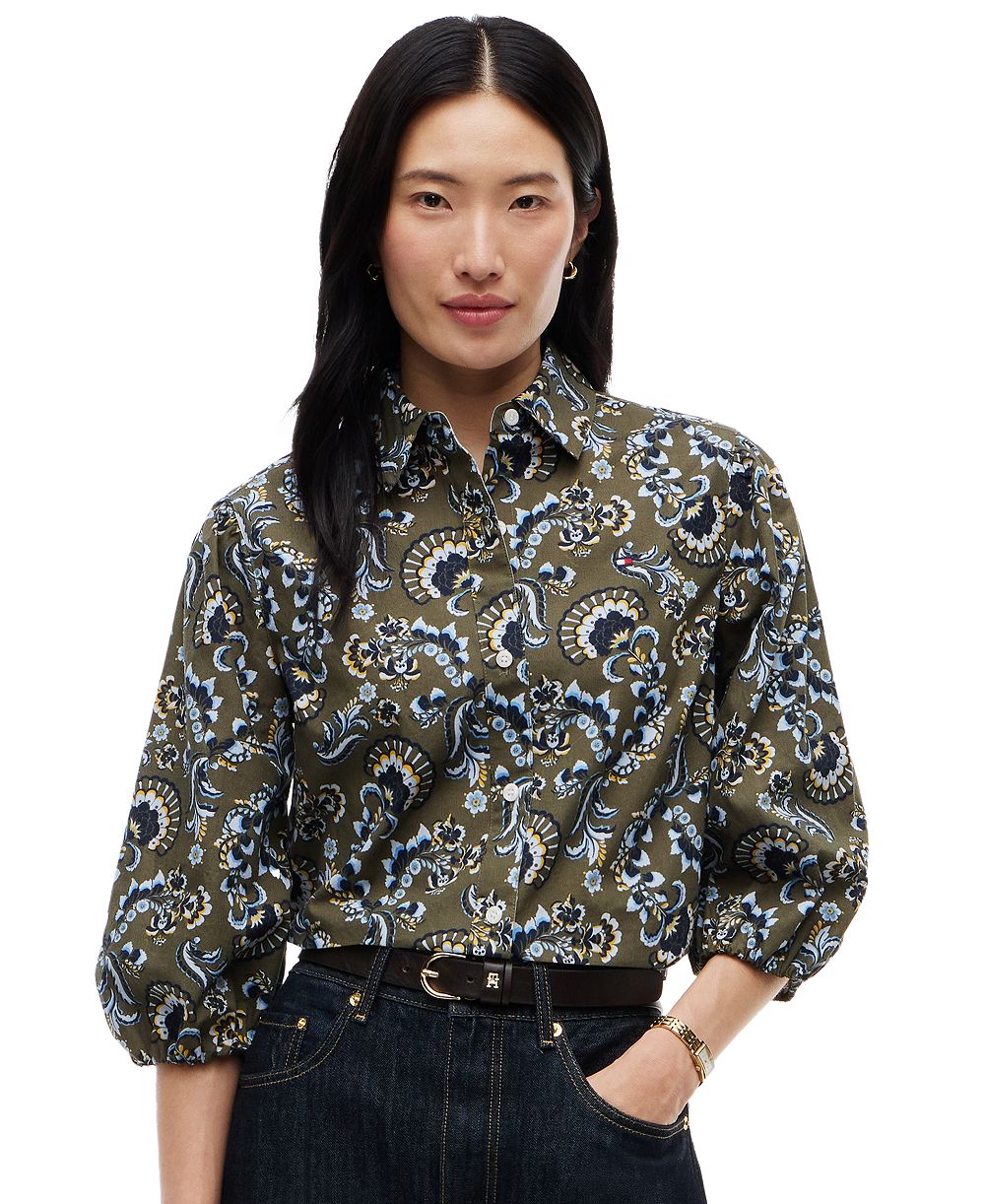 Tommy Hilfiger Women's Printed 3/4-Sleeve Shirt