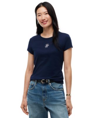 Tommy Hilfiger Women's Script Logo Crewneck Short-Sleeve T-Shirt