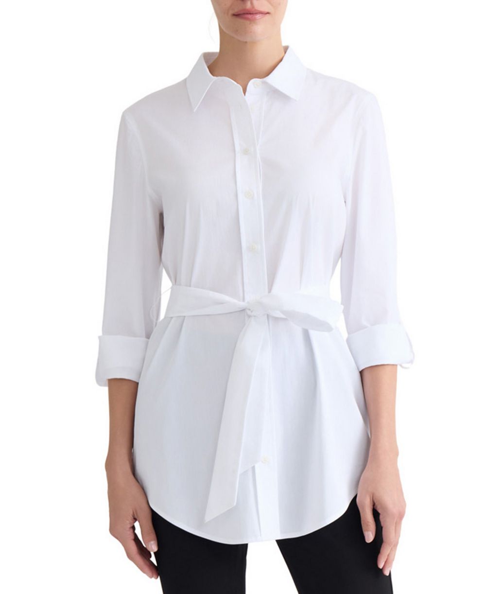 Jones New York Petite 3/4-Sleeve Belted Tunic top Женская