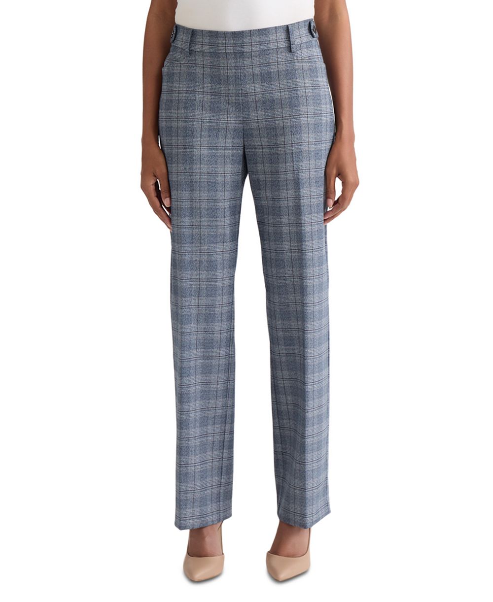 Jones New York Petite брюки прямого кроя в клетку, pull-on