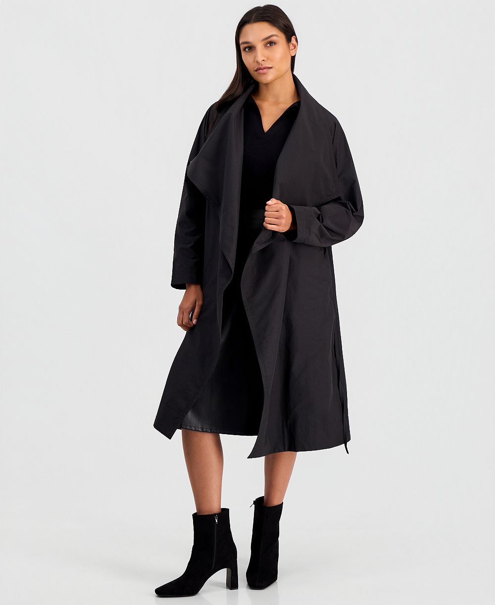 Eileen Fisher Women's High-Neck Belted Raglan-Sleeve Coat