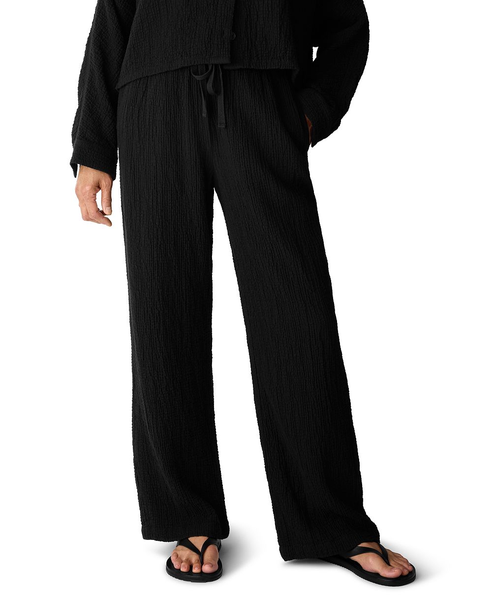 Eileen Fisher Women's Straight-Leg High-Rise Crinkled Cotton-Blend Pants
