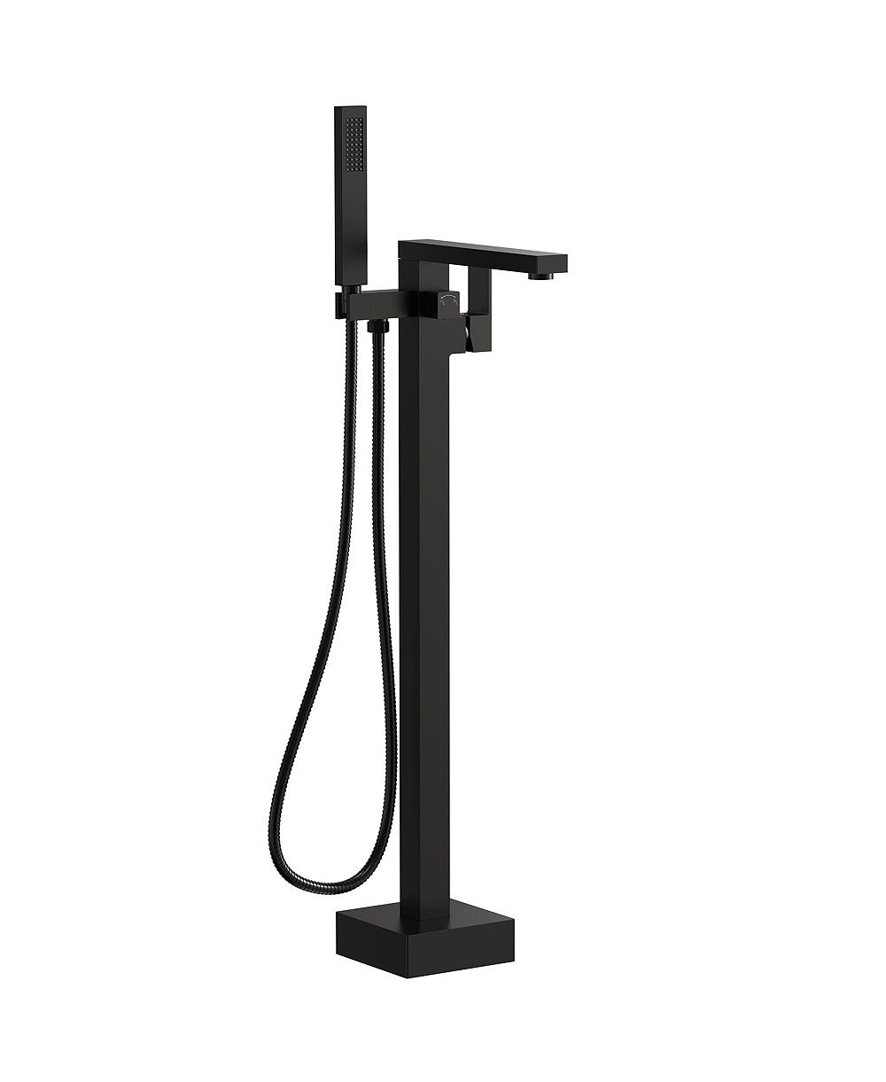 EVERSTEIN Single Handle Floor Tub Spout Bathroom Faucet with Diverter