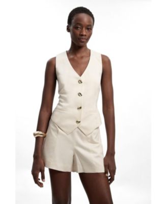 Karen Millen Women's Linen Corset Waistcoat