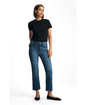 Mavi Jeans Women's Anika Mid Rise Cropped Flare Jeans