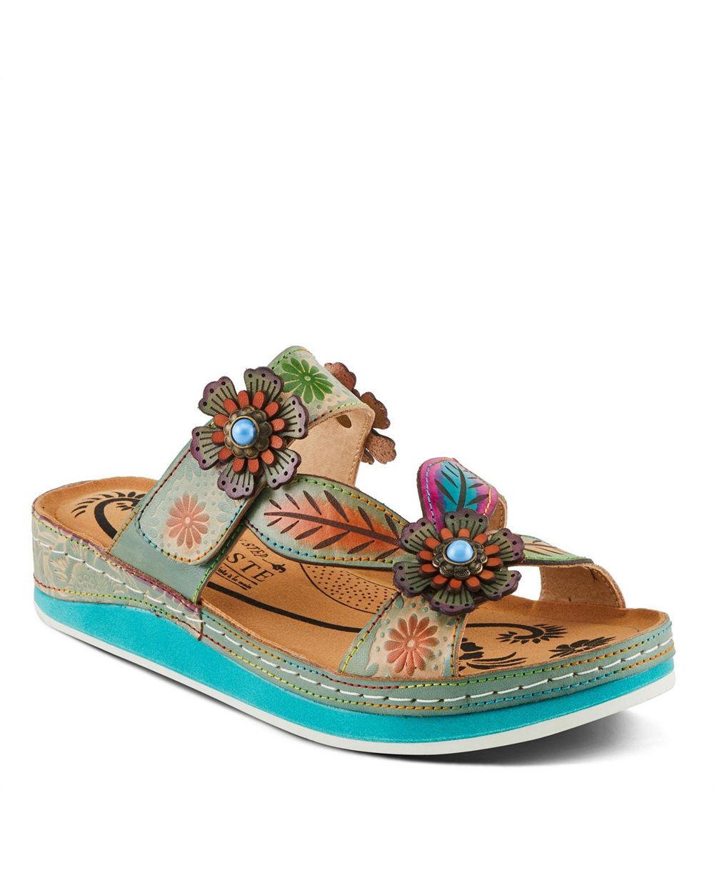 L'Artiste Women's Spring StepPillow-Soft Strappy Slide Sandal with Foam