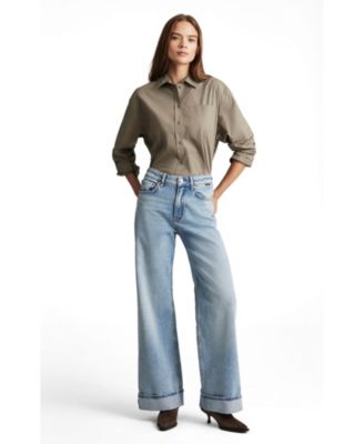 Mavi Jeans Women's Florida Mid Rise Wide Leg Jeans