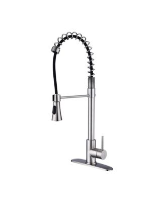 Кухонный смеситель PHYING Brushed Nickel Single Handle Modern Spring High Arc