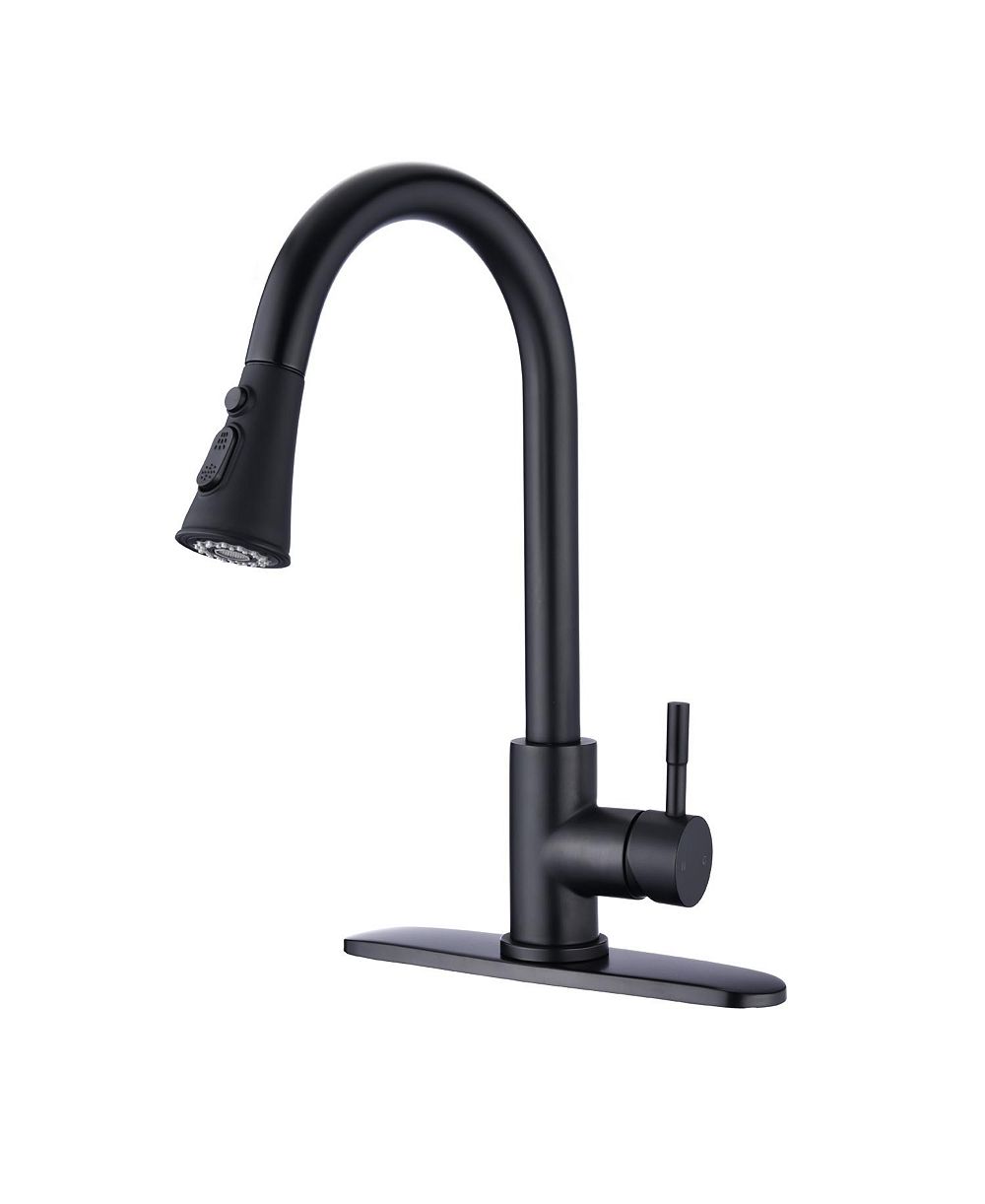PHYING Commercial Single Handle Kitchen Sink Faucet Brushed Nickel Pull Down Sprayer Design