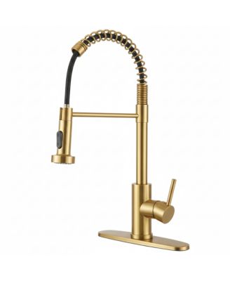 PHYING Kitchen Faucet with Pull Down Sprayer Industrial 1 Handle 1 Hole Or 3 Hole Faucet for Farmhouse Camper Laundry Utility Rv Wet Bar Sinks