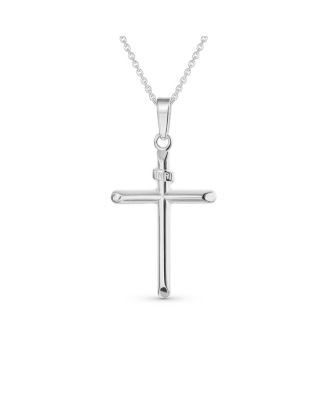 Bling Jewelry подвеска в виде религиозного креста, минималистичный стиль из стерлингового серебра .925, 1.75 inch