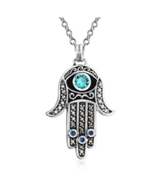 Bling Jewelry ожерелье-подвеска духовный талисман рука Хамса с CZ, стерлинговое серебро .925