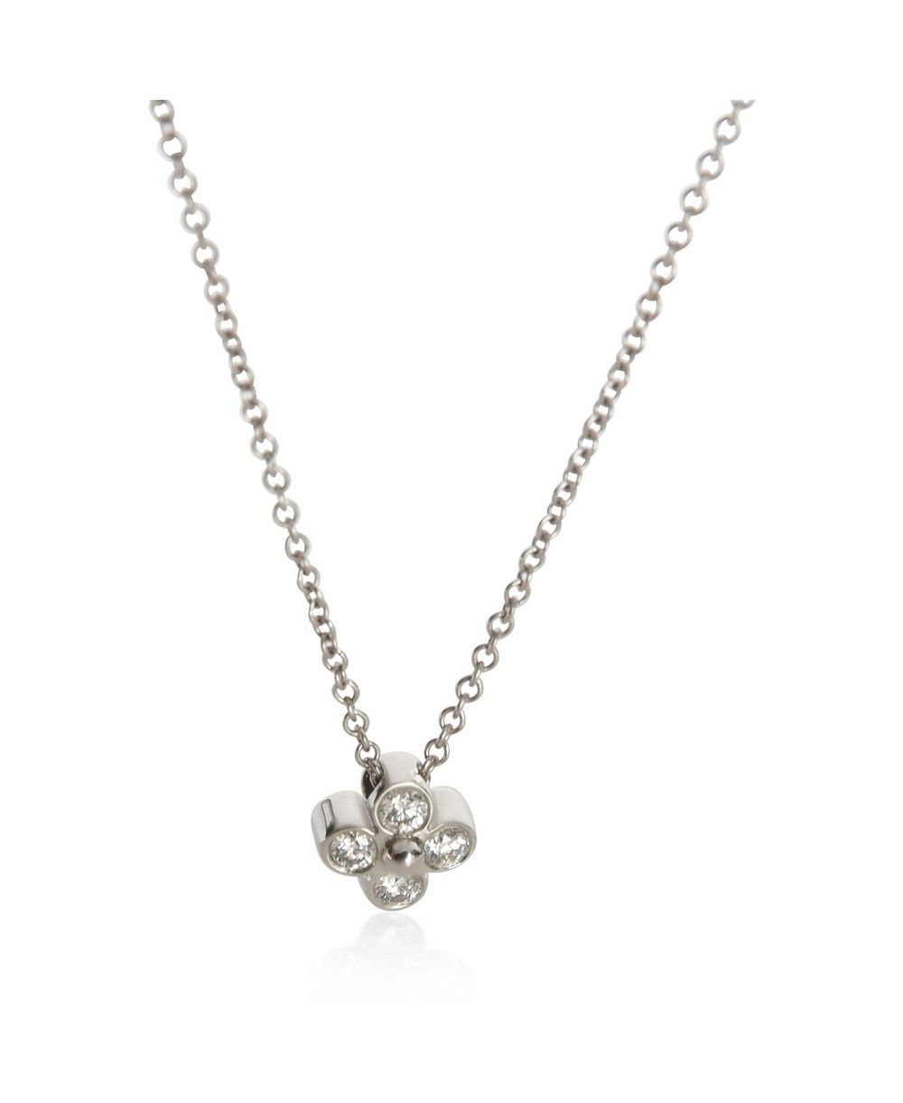 Pre-Owned Tiffany & Co платиновая подвеска с бриллиантами и кружевом