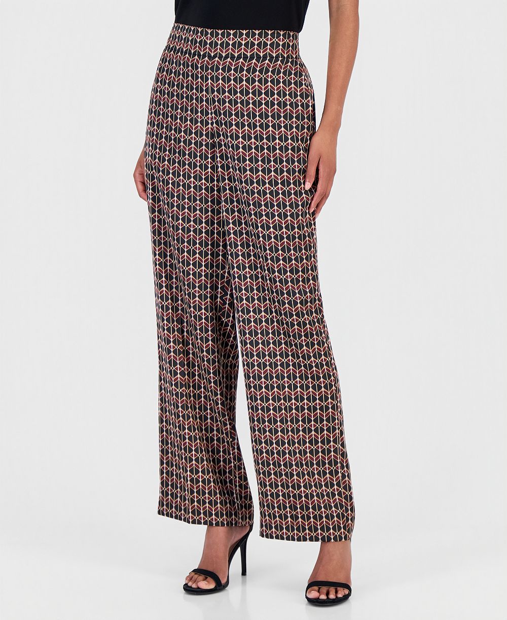 Anne Klein Women's High Rise Pull-On Wide Leg Pants