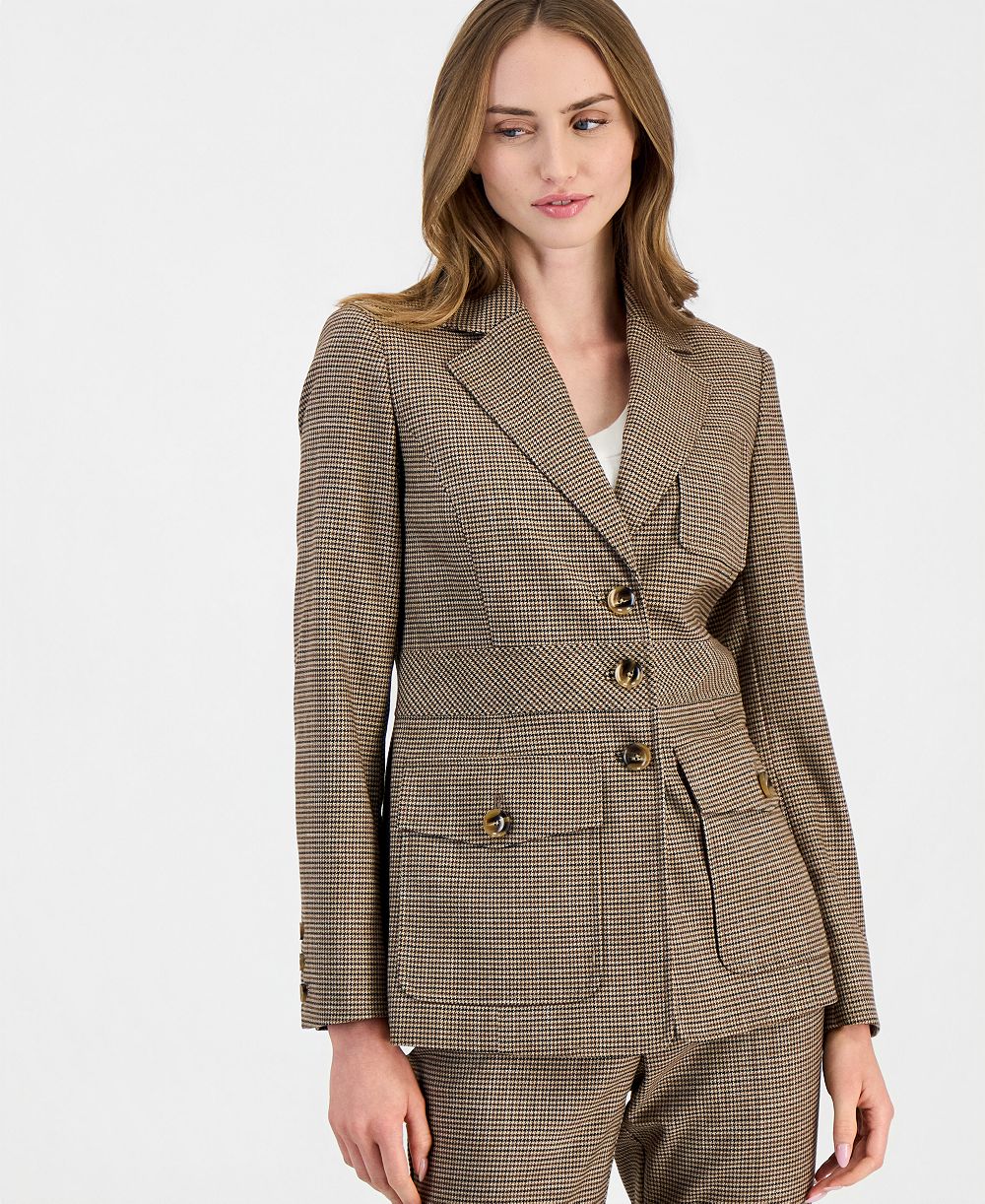 Женский блейзер Anne Klein Plaid Three-Button