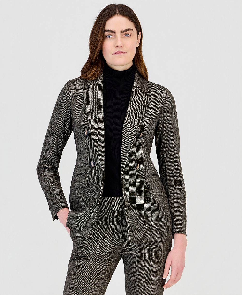 Anne Klein Женский двубортный блейзер с воротником с прорезью и тремя карманами