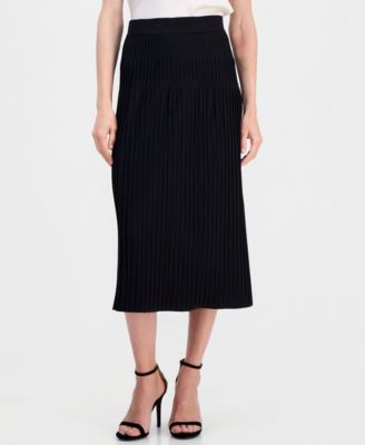 Anne Klein Women's Pull-On Pleated A-Line Sweater Skirt