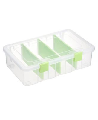 XDOVET Plastic Storage Box 4 Compartments Craft Organizer