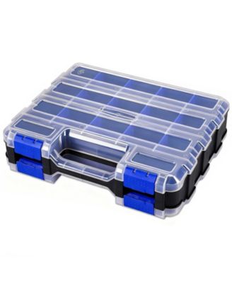 XDOVET Small Parts Storage Case Organizer 34 Compartments Removable Dividers