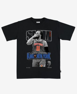 Slam Men's and Women's Jalen Brunson Black New York Knicks Cover T-Shirt