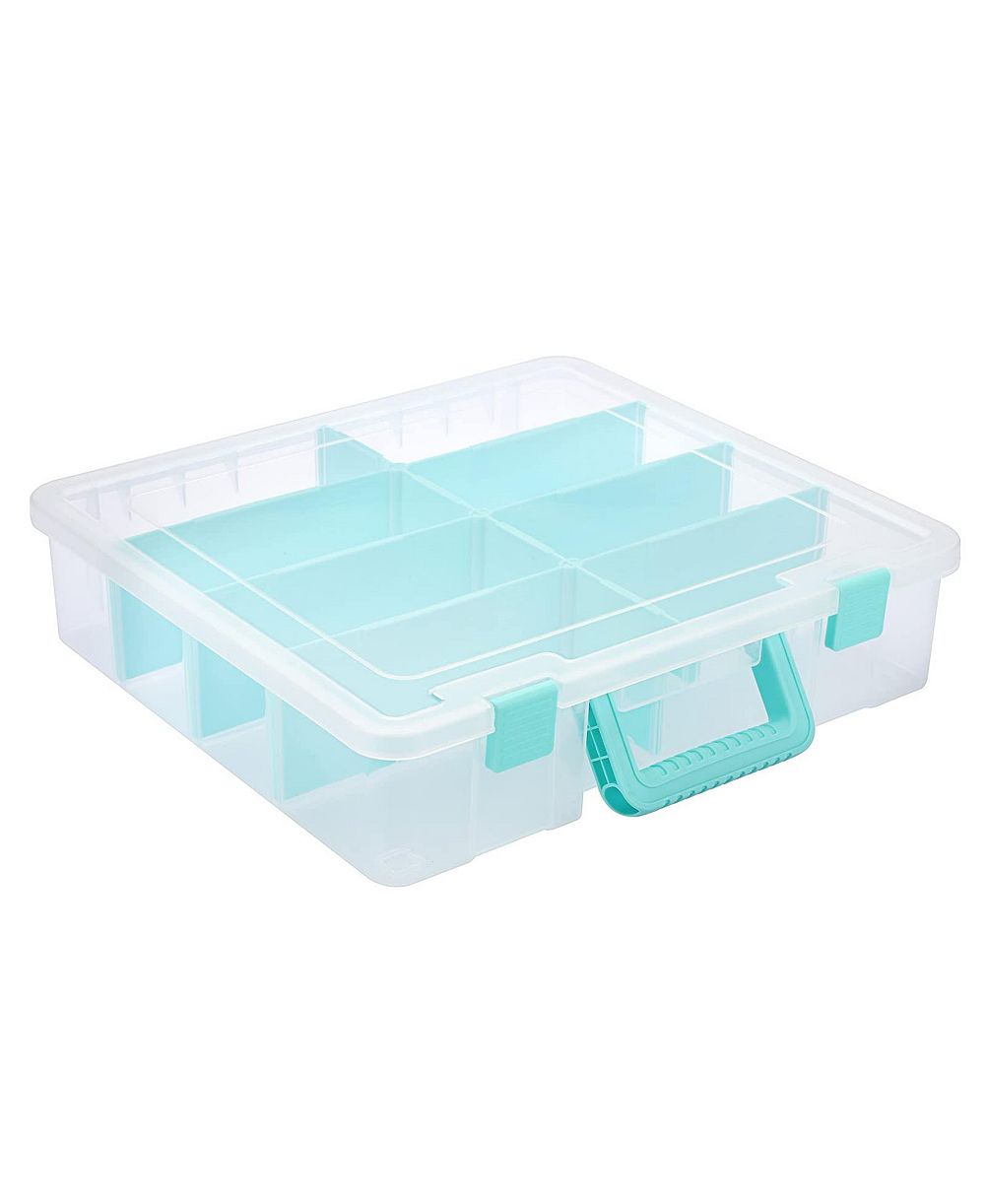 XDOVET Plastic Storage Box 8 Compartments Adjustable Lid Craft Organizer