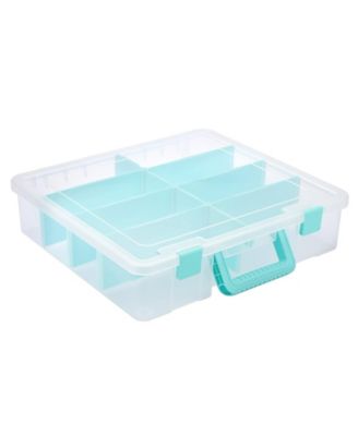 XDOVET Plastic Storage Box 8 Compartments Adjustable Lid Craft Organizer