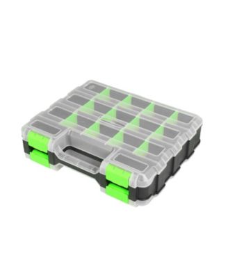 XDOVET Tool Box Organizer 34 Compartments Removable Dividers Transparent Lid
