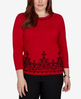 Женский свитер Alfred Dunner Petite Border Scroll Soutache
