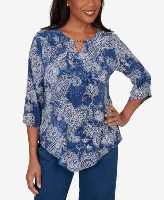 Женский топ Alfred Dunner Petite Paisley с принтом