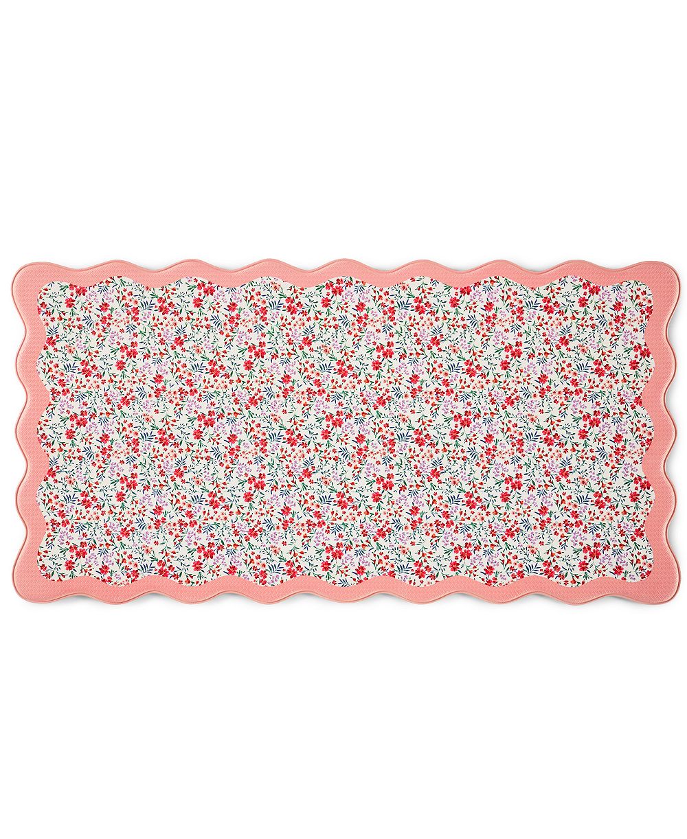 Draper James Field Flowers Scallop Edge Comfort Kitchen Mat, 39" x 19.69"
