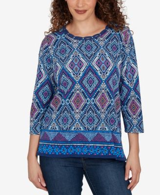 Верх Alfred Dunner Petite Kaleidoscope Print Knit