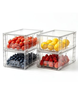 XDOVET stackable ящики для хранения с ручками для кухни и ванной