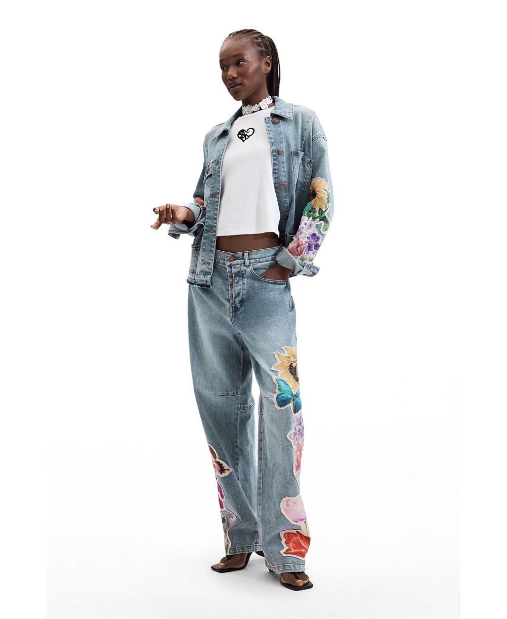 Desigual Women's Floral Printed Jeans