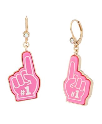 Betsey Johnson серьги-подвески Faux-Stone Number One