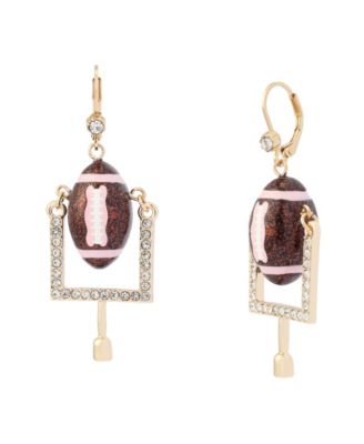 Betsey Johnson серьги-подвески Faux-Stone Football Field Goal Drop