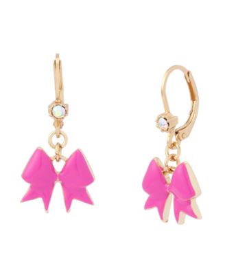 Betsey Johnson серьги-подвески Fuchsia Cheer Bow Drop